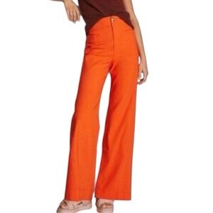 Maeve Anthropologie Tangerine The Colette Wide Leg Pants
